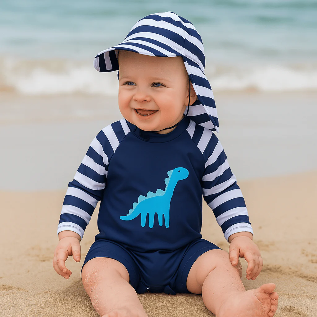 Toddler Boys Dinosaur Rash Guard Swimsuit Set - Image 7