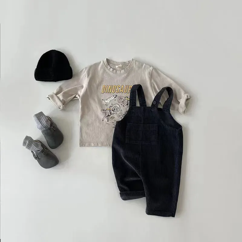 Toddler Corduroy Suspender Romper - Image 4