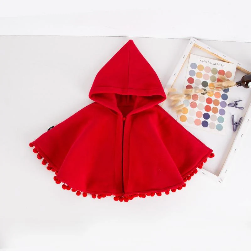 Toddler Girls Red Hooded Cape - Image 7