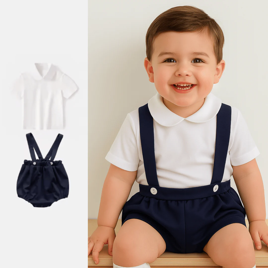 Unisex Baby Suspender Romper Set - Image 14