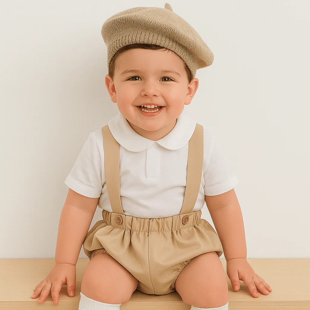 Unisex Baby Suspender Romper Set - Image 2