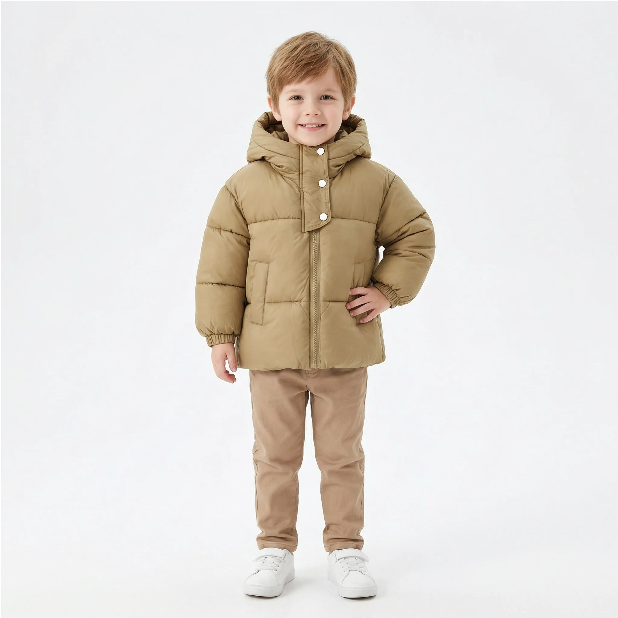 Unisex Hooded Puffer Jacket for Kids - Image 3
