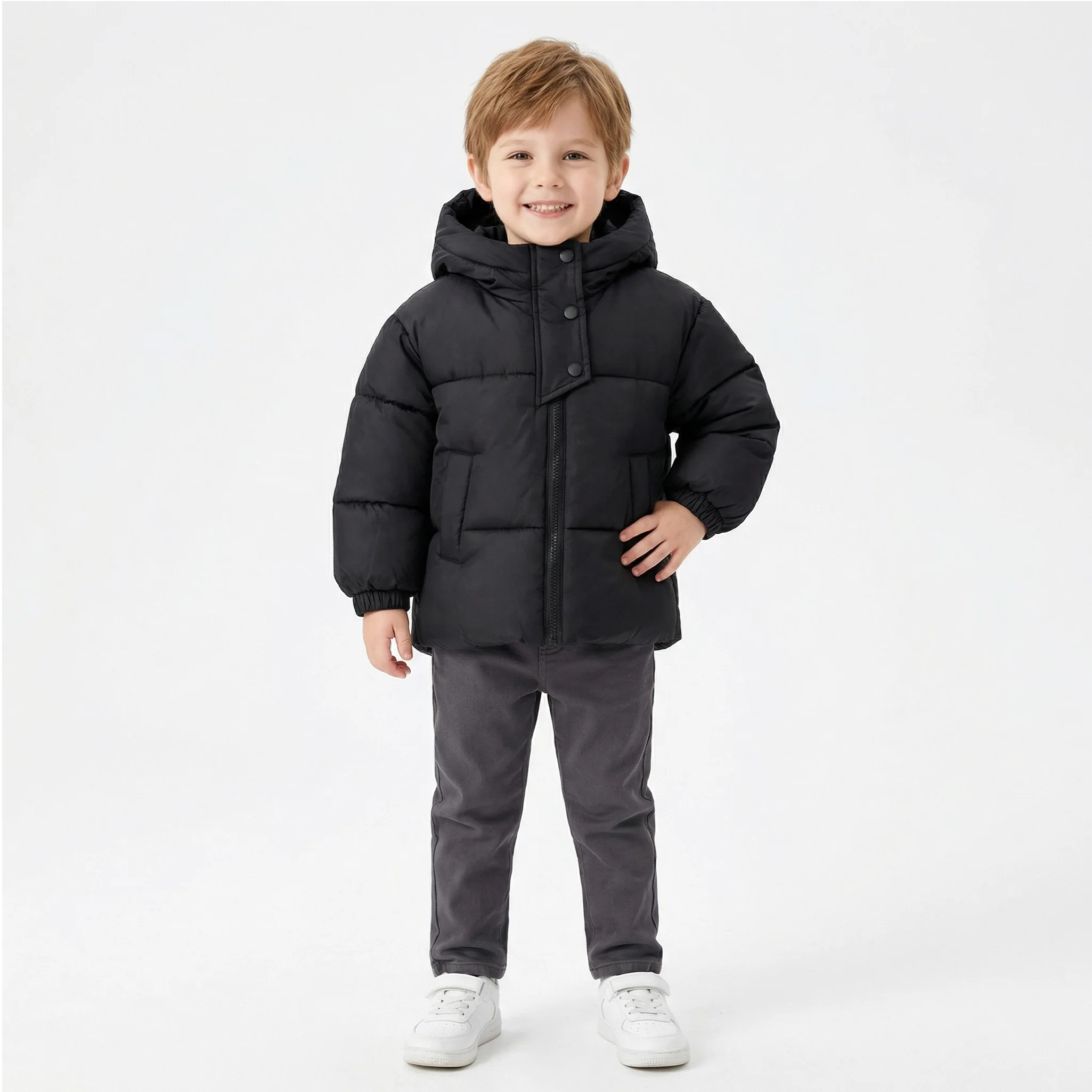 Unisex Hooded Puffer Jacket for Kids - Image 5