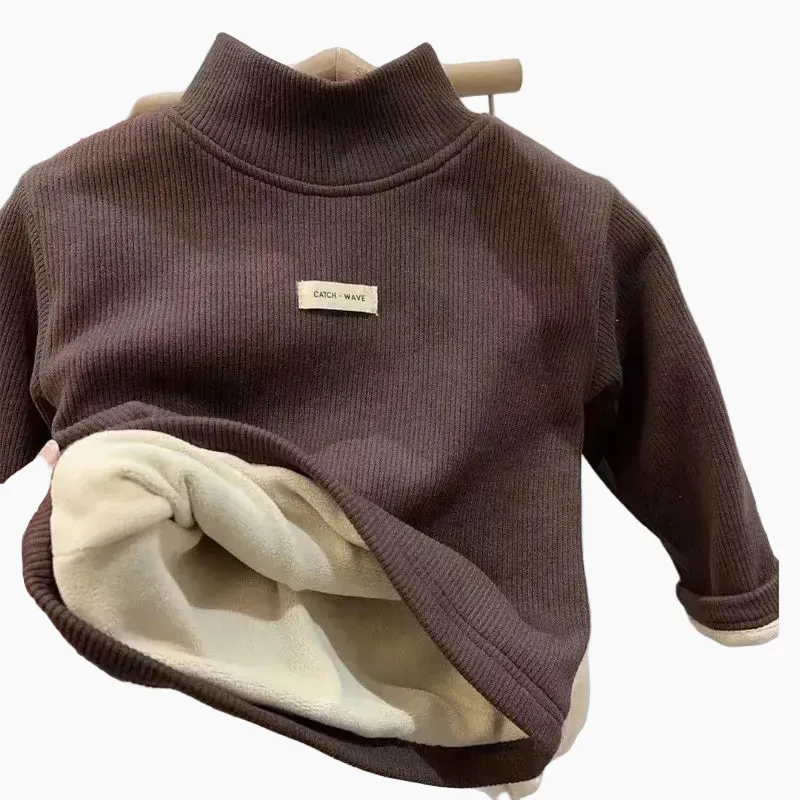 Unisex Mock Neck Long-Sleeve Pullover