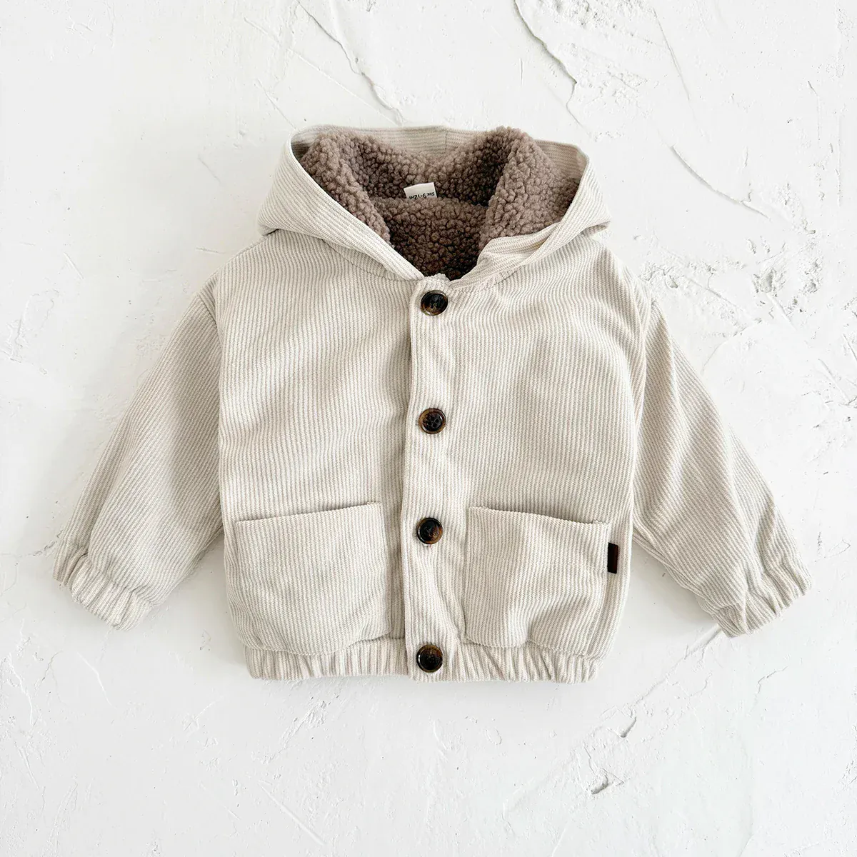 Unisex Sherpa-Lined Corduroy Hooded Jacket - Image 7