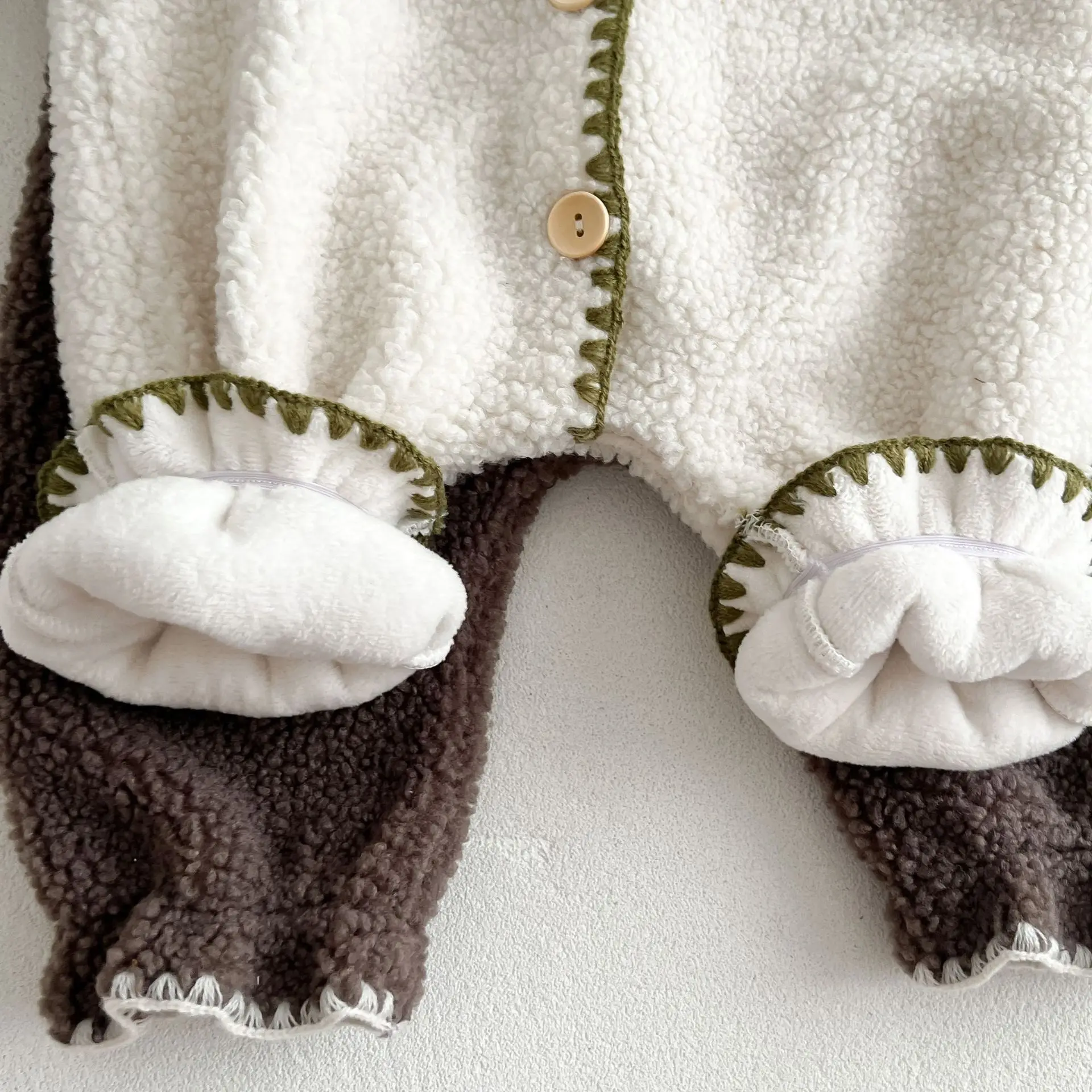 Velvet Baby Jumpsuit & Hat Set - Image 7