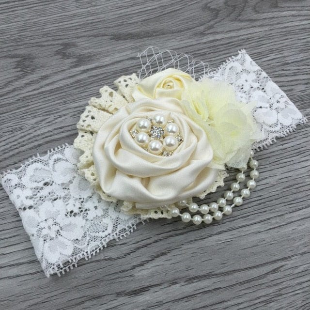 Vintage Baby Floral Lace Headband - Image 14