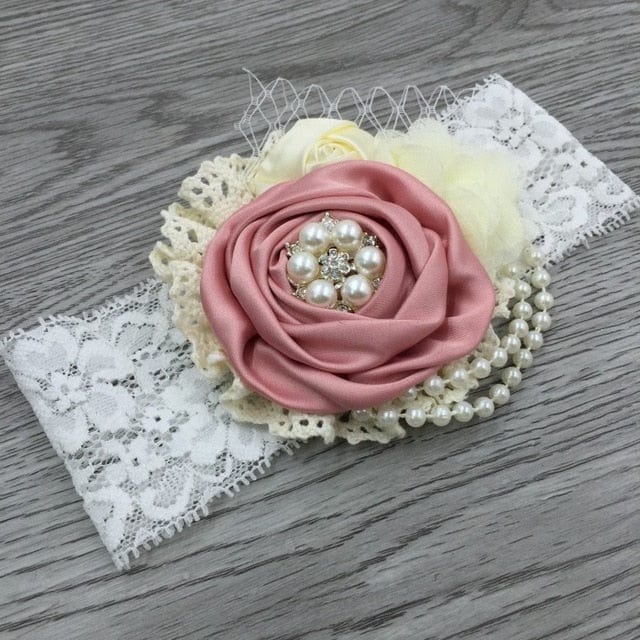 Vintage Baby Floral Lace Headband - Image 2
