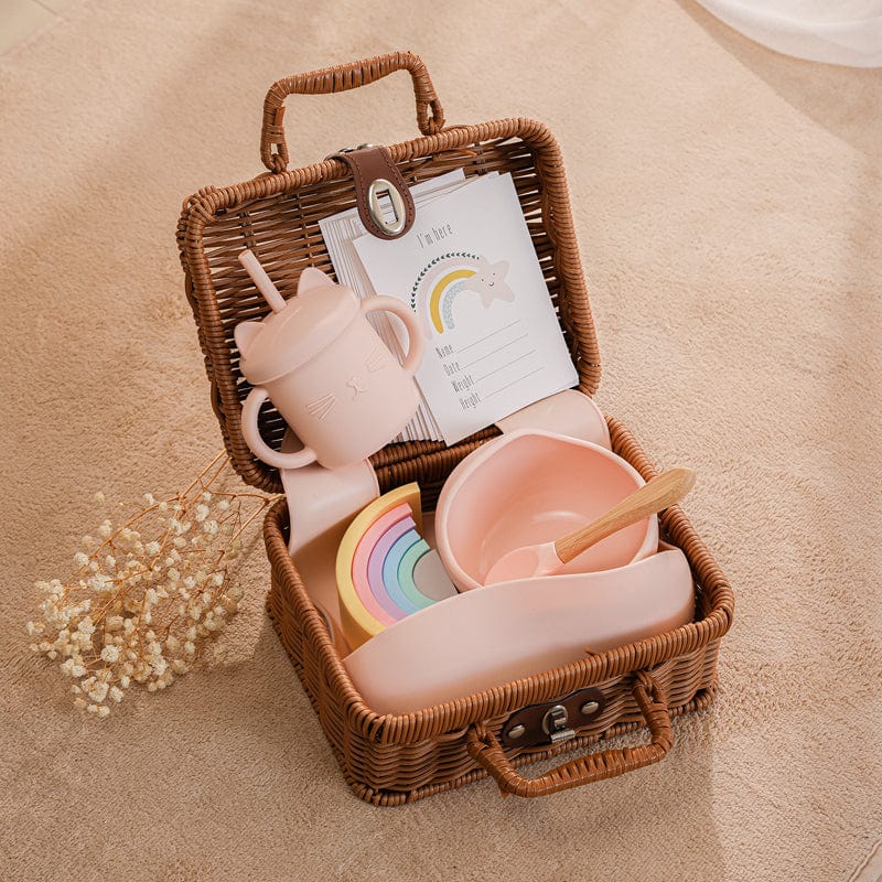Vintage Baby Gift Basket | 7-Piece Newborn Essentials Set - Image 9