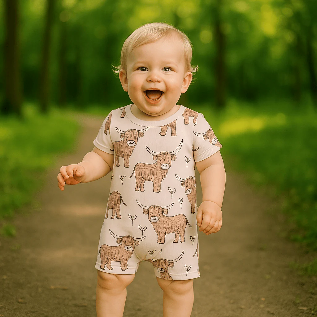 Western Cow Print Baby Romper - Image 4