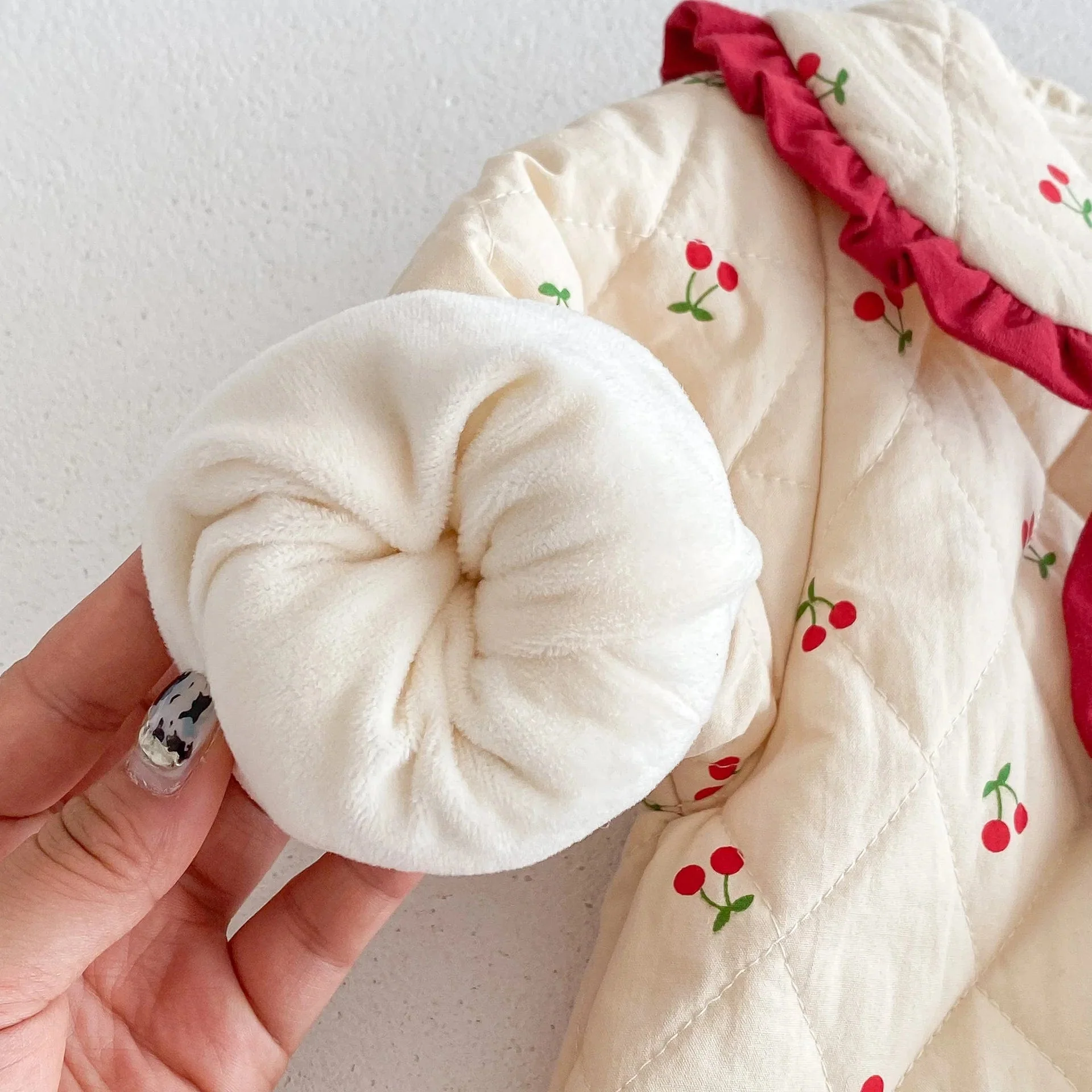 Baby Quilted Cherry Romper - Image 7