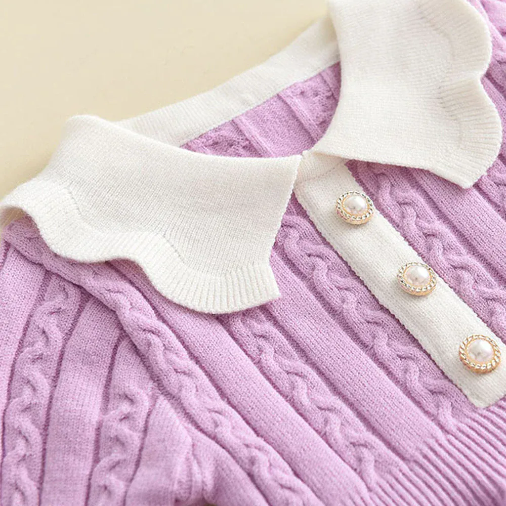 Winter Baby Girl Knitted Sweater Dress - Image 5