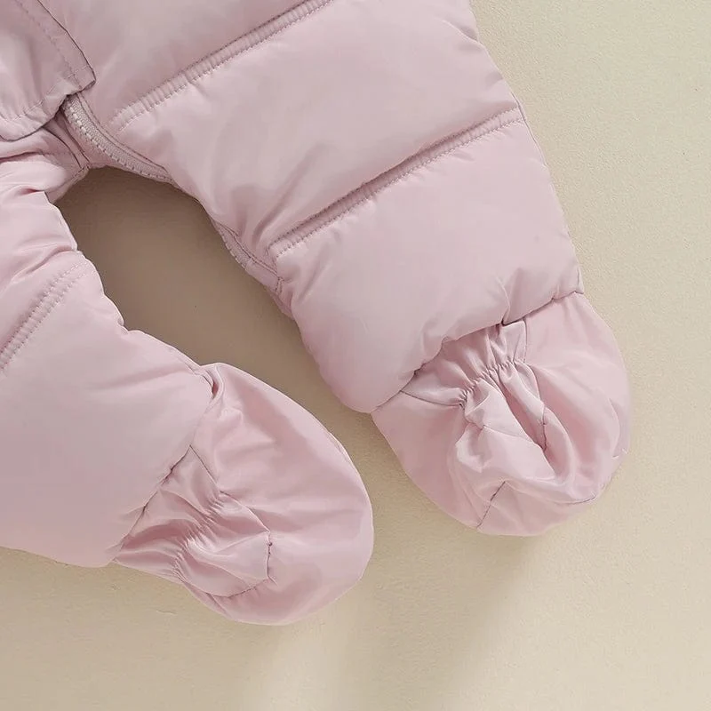 Winter Toddler Hooded Puffer Romper - Image 4