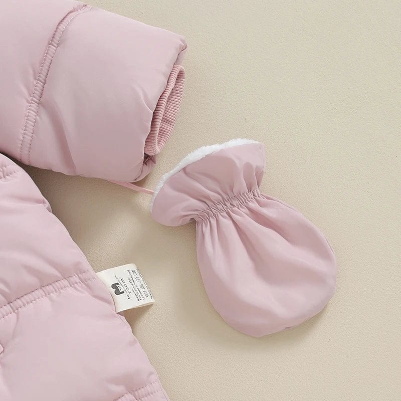 Winter Toddler Hooded Puffer Romper - Image 5