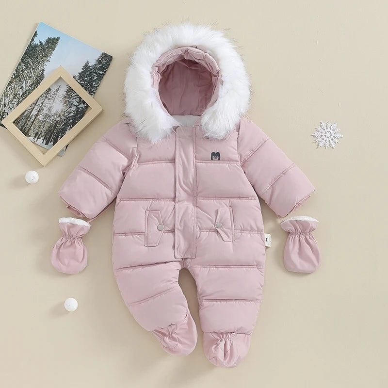 Winter Toddler Hooded Puffer Romper - Image 7