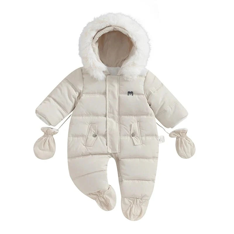 Winter Toddler Hooded Puffer Romper - Image 9