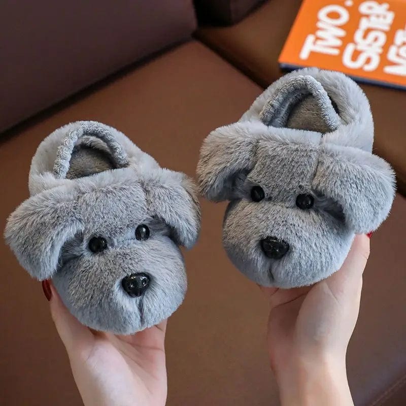 Winter Warm Cartoon Dog Kids Slippers - Image 3