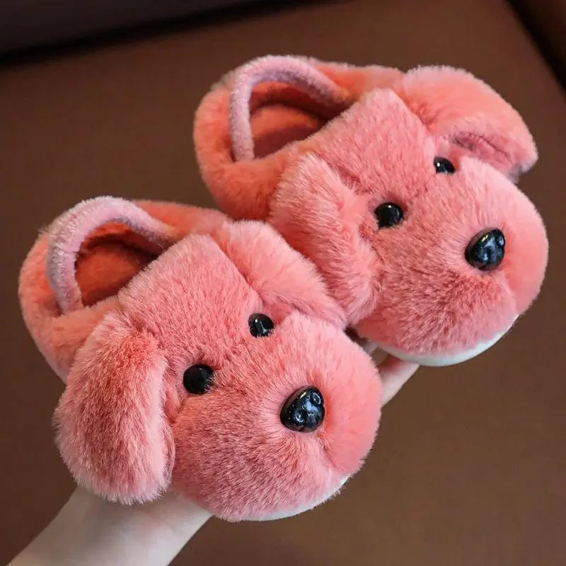 Winter Warm Cartoon Dog Kids Slippers - Image 5